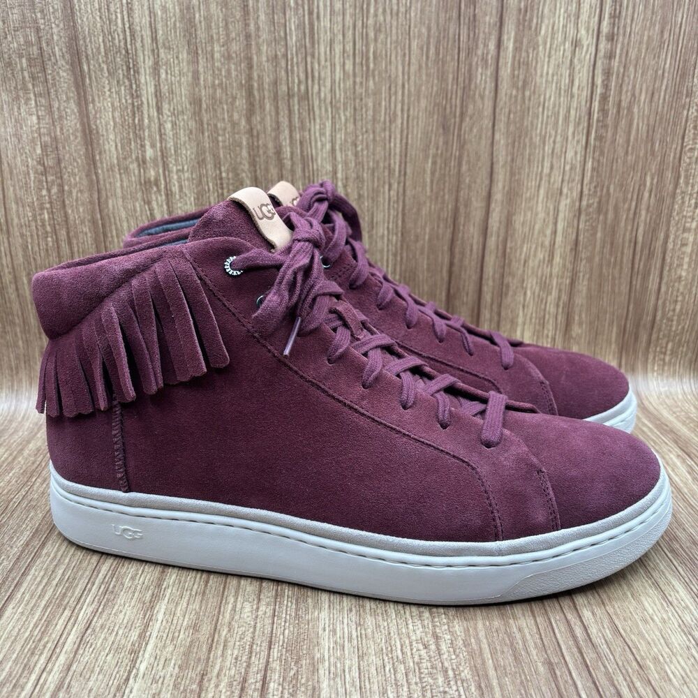 UGG Mens "Cali" Fringe Pinot Noir Suede High Top‎ Trainer Boots US 13 New